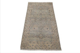 LoomBloom 3'x5' Hand Knotted Gray Wool Afghan Oushak Transitional Design Oriental Area Rug